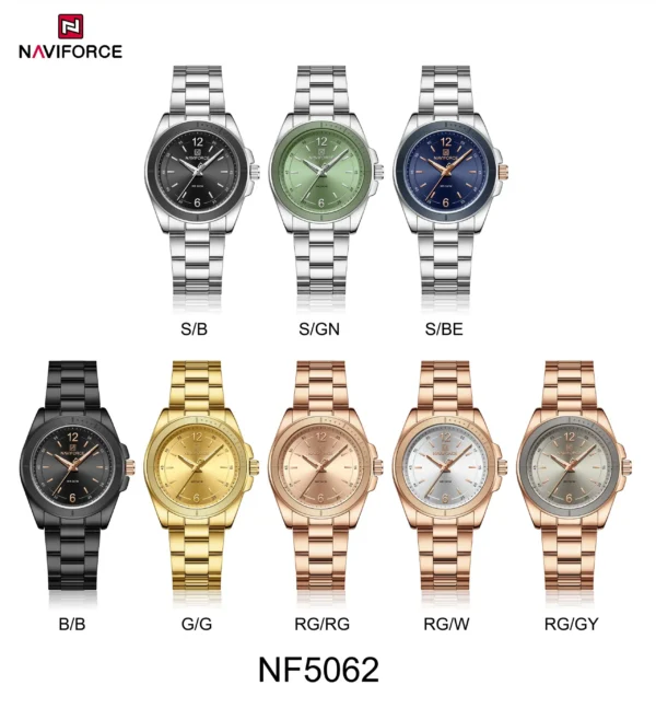 Naviforce NF 5062 Pixie Dial women’s wristwatch with elegant dial design and comfortable strap