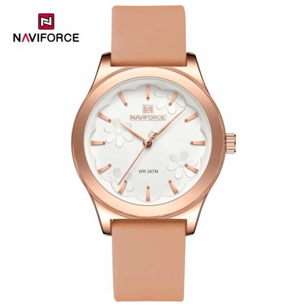 Naviforce NF 5051 PureFemme women’s wristwatch with silicone strap and elegant dial design