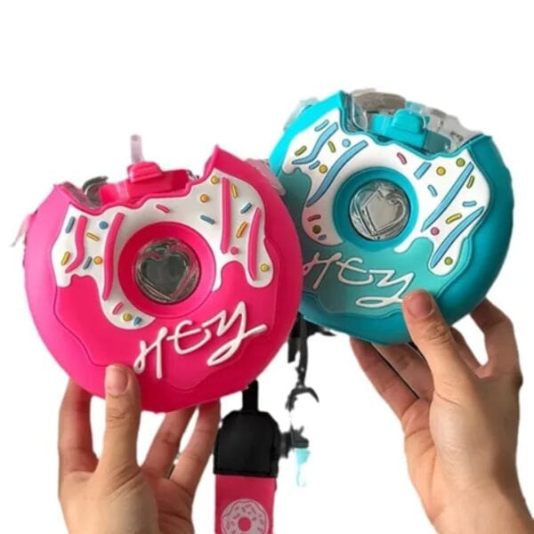 Hafta Bazaar by “Donut-themed straw tumbler beaker for girls and boys with spill-resistant lid.”