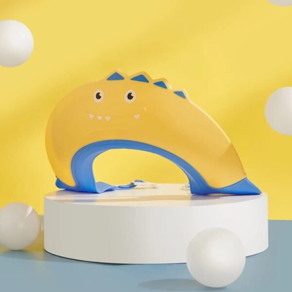 Hafta Bazaar by “Cute dinosaur-themed baby shower cap that keeps water and shampoo out of a baby’s eyes during bath time.”