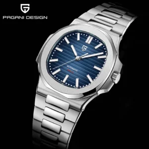 Hafta Bazaar by Pagani PD-1728 Benyar Nautilus Series watch featuring a signature octagonal bezel, textured dial, and stainless-steel bracelet.