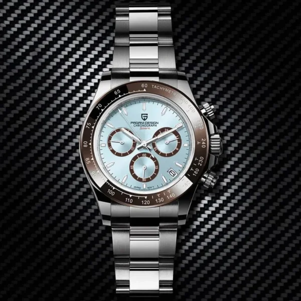 Hafta Bazar by Pagani Design PD-1644 Royal Platinum Series wristwatch featuring a refined platinum-tone dial, bold markers, and a premium stainless steel bracelet.