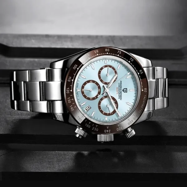 Hafta Bazar by Pagani Design PD-1644 Royal Platinum Series wristwatch featuring a refined platinum-tone dial, bold markers, and a premium stainless steel bracelet.