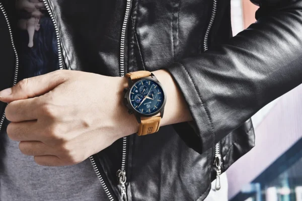 Hafta Bazar by Benyar-5160 Moonphase Signature Series wristwatch featuring a moonphase display, textured dial, and a premium stainless steel strap.