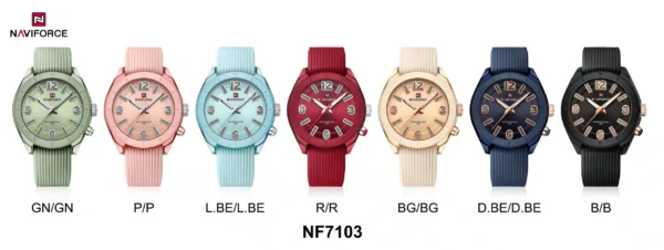 Hafta bazaar by Naviforce NF-7103 Streamline Precision elegant women’s wristwatch.