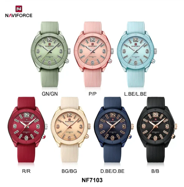 Hafta bazaar by Naviforce NF-7103 Streamline Precision elegant women’s wristwatch.