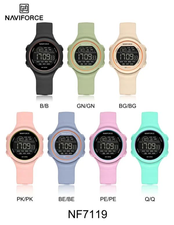 Hafta Bazaar by Naviforce NF-7119 Digital Diva dual display stylish women’s wristwatch in modern elegant design.