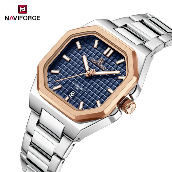 Naviforce NF-5053 women’s signature watch with round dial and date display