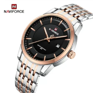 Hafta Bazaar by Naviforce 9228 Connect Series couple watches featuring matching minimalist dials, stainless-steel cases, and coordinated elegant designs.