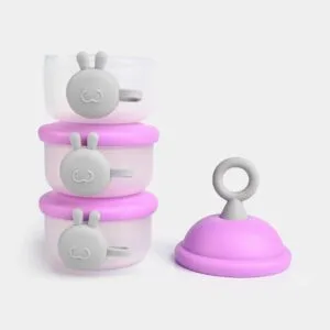 Hafta Bazaar by Three-layer milk powder container with stackable compartments and secure lids for baby formula storage.