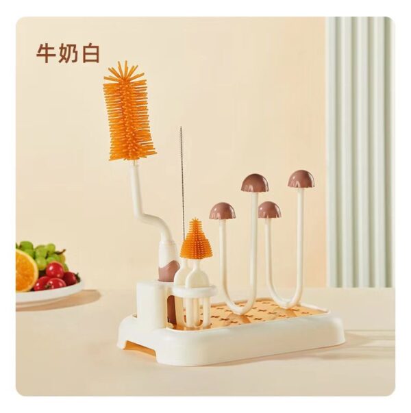 Hafta Bazaar by “Drain rack with cleaning brush used for drying baby bottles, cups, and feeding accessories.”
