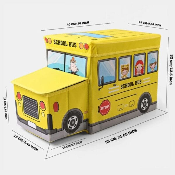 Hafta Bazaar by “Bus-shaped kids storage box for organizing toys and playroom items.”