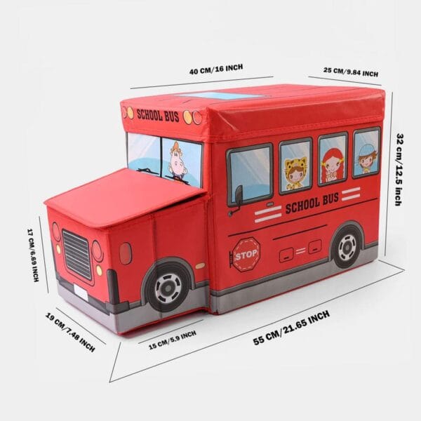 Hafta Bazaar by “Bus-shaped kids storage box for organizing toys and playroom items.”