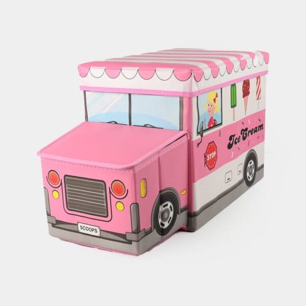 Hafta Bazaar by “Bus-shaped kids storage box for organizing toys and playroom items.”