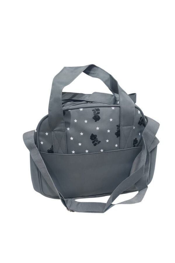 Hafta Bazaar by “Gilby Welcome premium grey mother bag with multiple compartments for baby essentials.”