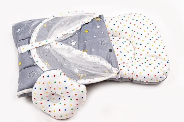 Hafta Bazaar by “Soft baby carry nest with breathable mosquito net providing safe, comfortable, and insect-free sleep for newborns.”