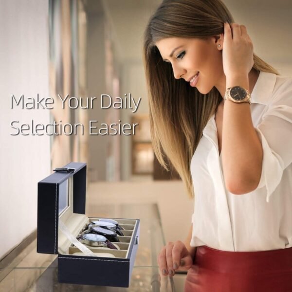Hafta Bazaar By Premium imported 6-slot watch box with cushioned interior and box packing for watch storage.