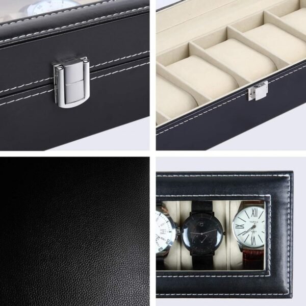 Hafta Bazaar By Premium imported 6-slot watch box with cushioned interior and box packing for watch storage.