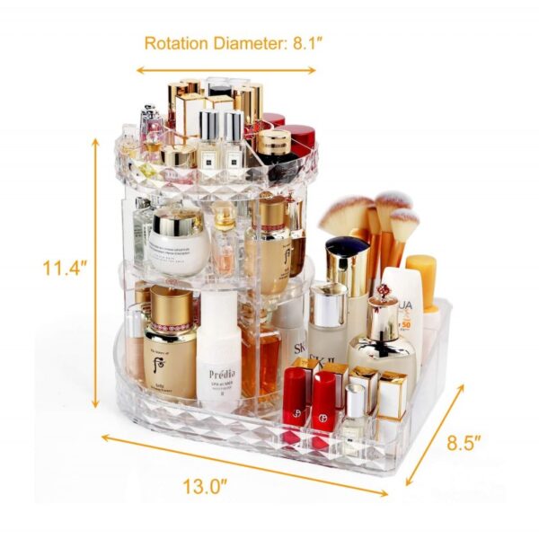 hafta bazaar by Big size rotating dressing case cosmetics organizer with multiple compartments.