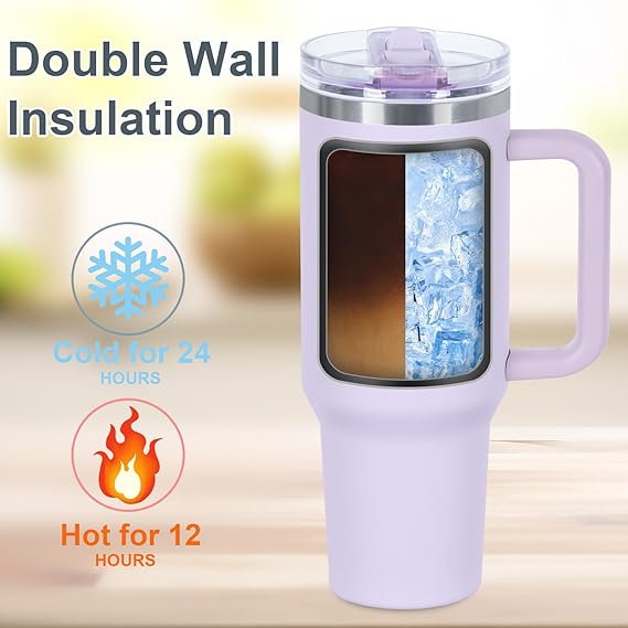 hafta bazaar by 40oz stainless steel insulated tumbler for hot and cold beverages, travel-friendly and reusable.