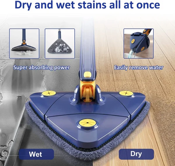 hafta bazaar by Triangle twist mop with microfiber pad for corner and floor cleaning.