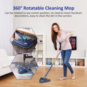 hafta bazaar by Triangle twist mop with microfiber pad for corner and floor cleaning.