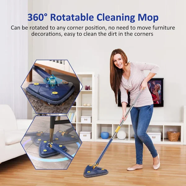 hafta bazaar by Triangle twist mop with microfiber pad for corner and floor cleaning.