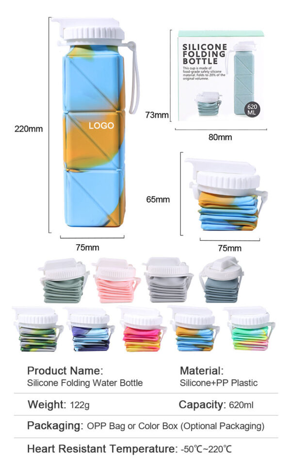 hafta bazaar by Silicone foldable water bottle designed for travel and everyday use.