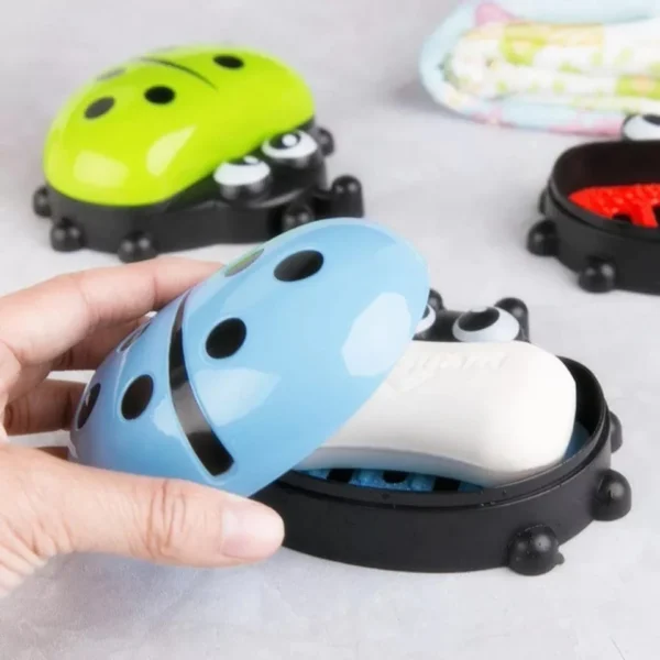 hafta bazaar by Ladybug-shaped soap dish designed to hold and drain bar soap.