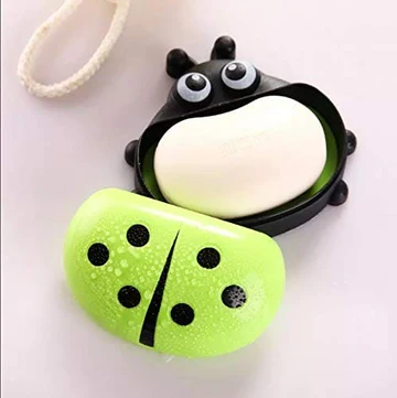 hafta bazaar by Ladybug-shaped soap dish designed to hold and drain bar soap.