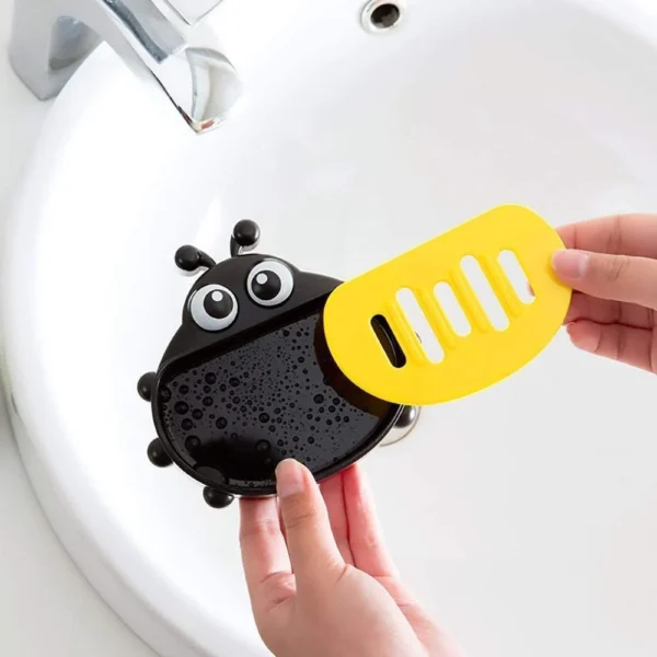 hafta bazaar by Ladybug-shaped soap dish designed to hold and drain bar soap.