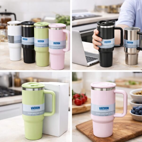 hafta bazaar by 40oz stainless steel insulated tumbler for hot and cold beverages, travel-friendly and reusable.