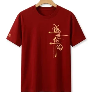 Elegant Script Graphic Red T-Shirt