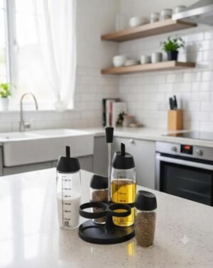 4pcs Oil and Vinegar Set with Stand