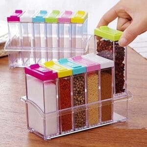 6pcs Spice Shaker Set With Stand
