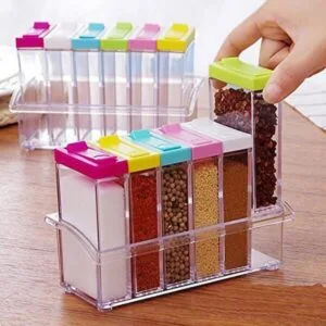 6pcs Spice Shaker Set With Stand