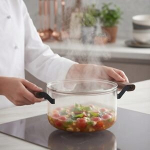 Heat-Resistant Borosilicate Glass Cooking Pot 2.5Ltr